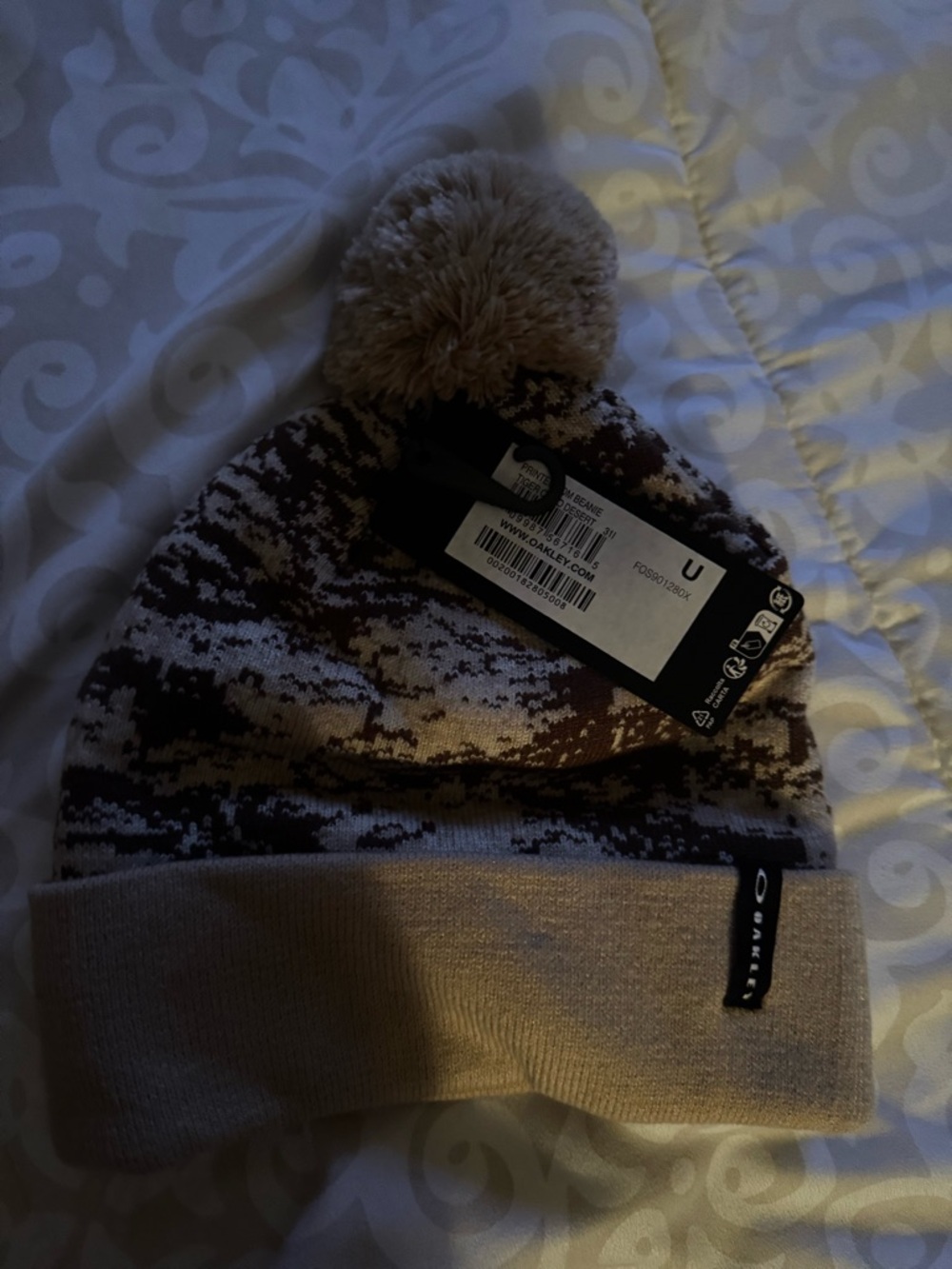 Oakley Printed Pom Beanie Official color tiger camo desert